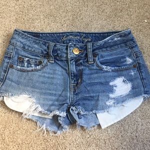 Low Rise Destroyed Jean Shorts